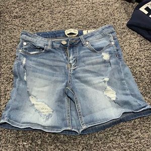 blue jean shorts